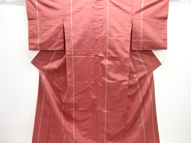 縞模様織り出し手織り紬着物